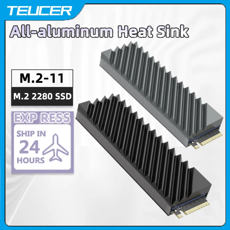 TEUCER M.2 SSD NVMe Heat Sink M2 2280 Solid State Hard Disk Aluminum Heatsink Gasket with Thermal Silicone Pad PC Accessories
TEUCER M.2 SSD NVMe Heat Sink M2 2280 Solid State Hard Disk Aluminum Heatsink Gasket with Thermal Silicone Pad PC Accessories