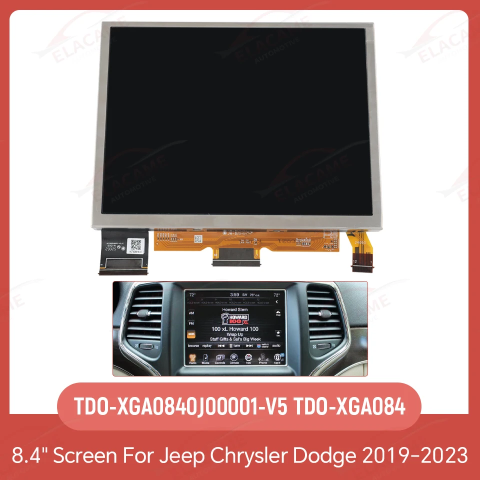 8.4 inch Uconnect LCD Touch Screen TRULY TDO-XGA0840J00001-V5 LMB5J00001-V4BL-A for Jeep Chrysler Dodge 2019-2023
8.4 inch Uconnect LCD Touch Screen TRULY TDO-XGA0840J00001-V5 LMB5J00001-V4BL-A for Jeep Chrysler Dodge 2019-2023