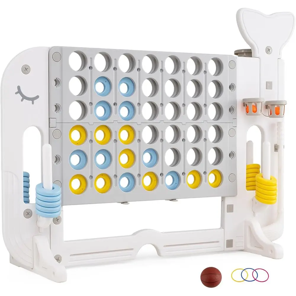 Whale-Themed 4-in-a-Row Game for All Ages with 3 Height Settings, Basketball, Golf, Ring Toss, and Cup Holders - Ideal for Indoo
Whale-Themed 4-in-a-Row Game for All Ages with 3 Height Settings, Basketball, Golf, Ring Toss, and Cup Holders - Ideal for Indoo
