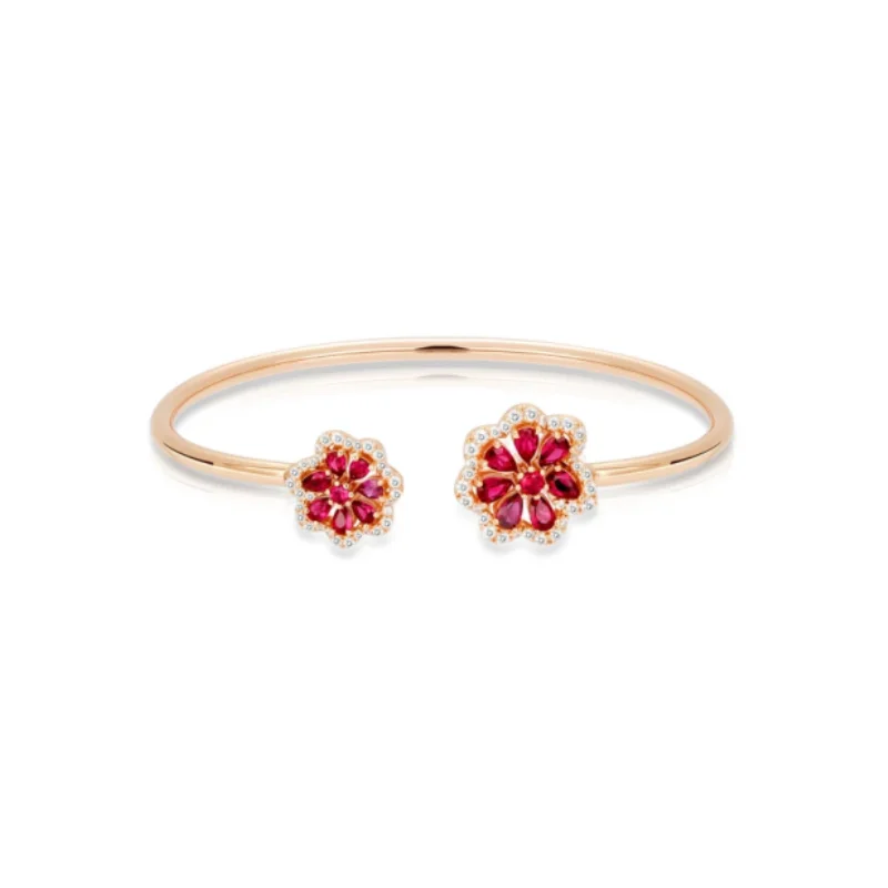 BELLUX 925 Silver Synthetic Zircon Bracelet Ruby Water Drop Full Diamond Red Flower Light Luxury Fashion Bangle
BELLUX 925 Silver Synthetic Zircon Bracelet Ruby Water Drop Full Diamond Red Flower Light Luxury Fashion Bangle