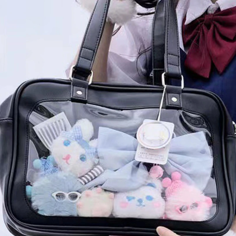 Japanese Transparent One Shoulder Pain Bag Women's Bag Handheld Crossbody Bag Patent Leather Soft Girl Bag Cute Bow
Japanese Transparent One Shoulder Pain Bag Women's Bag Handheld Crossbody Bag Patent Leather Soft Girl Bag Cute Bow