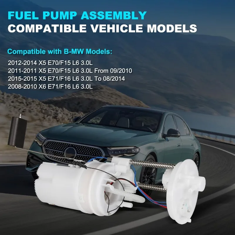 Electric Fuel Pump Module Assembly Compatible with BMW X5 2011-2015,X6 2008-2010,L6 3.0L,Replaces# 16117207599 16117403906
Electric Fuel Pump Module Assembly Compatible with BMW X5 2011-2015,X6 2008-2010,L6 3.0L,Replaces# 16117207599 16117403906