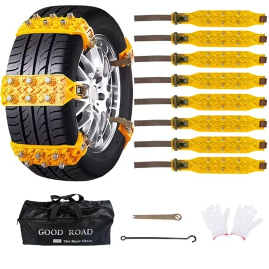 8 Pack Universal Tire ChainsEmergency Portable Snow Chains Suitable for Car Truck and SUV Zip Tie Tire Chains Adjustable Thicke
8 Pack Universal Tire ChainsEmergency Portable Snow Chains Suitable for Car Truck and SUV Zip Tie Tire Chains Adjustable Thicke