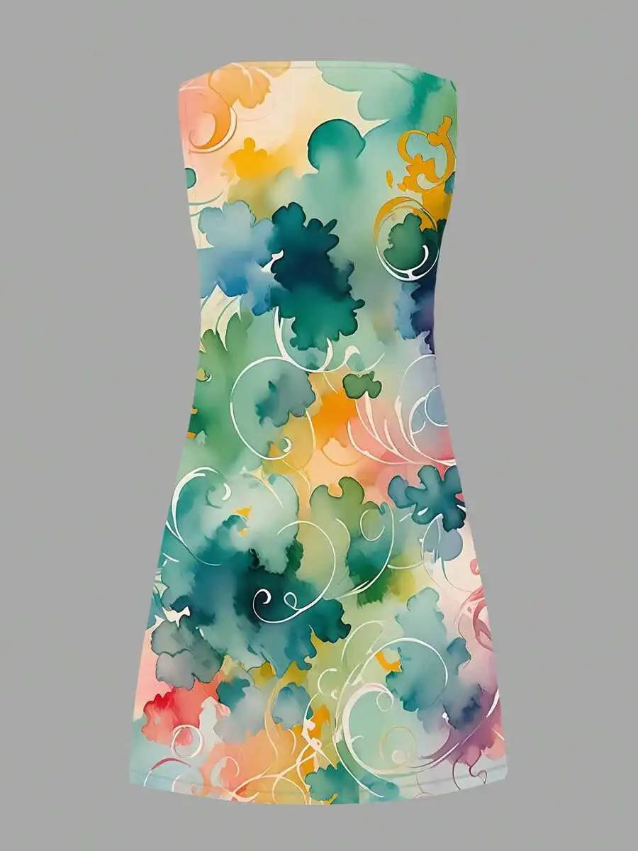 Colorful Abstract Print Sleeveless Dress Flowing Design Elegant Neckline Casual Active Wear
Colorful Abstract Print Sleeveless Dress Flowing Design Elegant Neckline Casual Active Wear