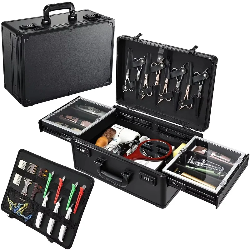 Sliding Tray Hairstylist Hairdressing Toolbox Scissors Trimmer Organizer Metal Storage Box Portable
Sliding Tray Hairstylist Hairdressing Toolbox Scissors Trimmer Organizer Metal Storage Box Portable