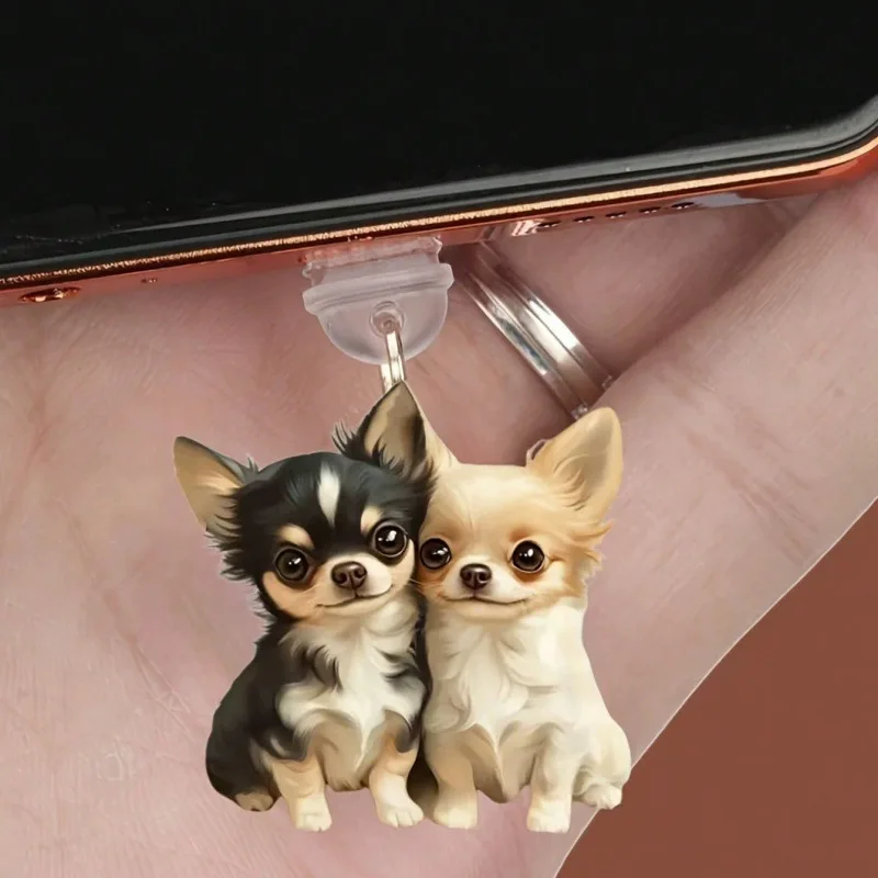 Акриловая 2D силиконовая пылезащитная заглушка для плоского телефона с милой собакой, подходит для зарядного порта Type-C и IPhone, декоративная подвесная заглушка
Акриловая 2D силиконовая пылезащитная заглушка для плоского телефона с милой собакой, подходит для зарядного порта Type-C и IPhone, декоративная подвесная заглушка