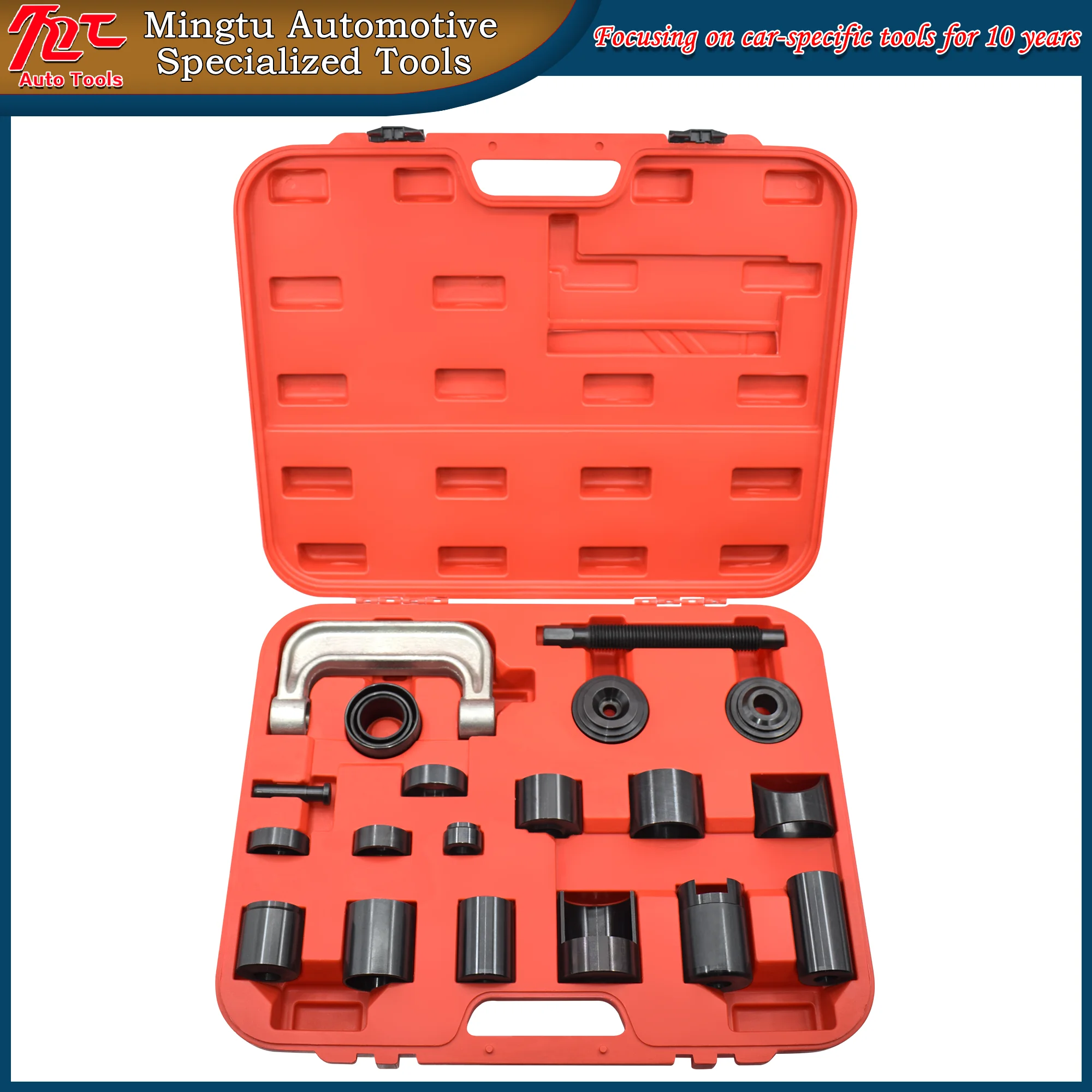 21-компонентный съемник шаровых шарниров C-образного рычага Съемник шаровых шарниров C-образного типа Инструмент для разборки Инструмент для сборки и разборки
21-компонентный съемник шаровых шарниров C-образного рычага Съемник шаровых шарниров C-образного типа Инструмент для разборки Инструмент для сборки и разборки