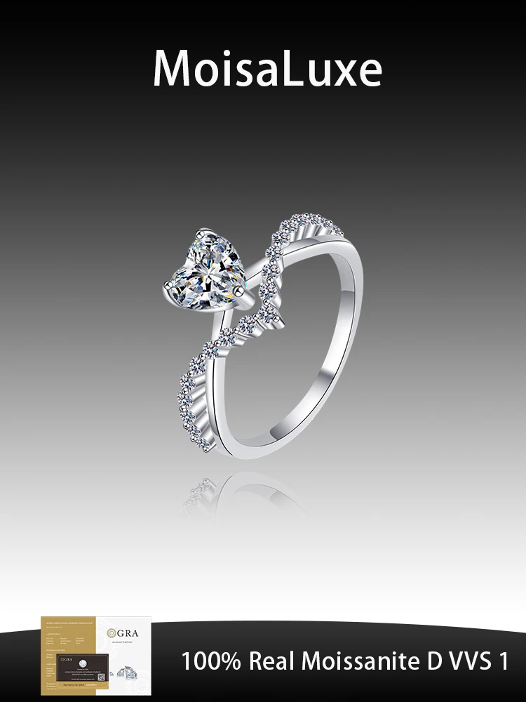 MoisaLuxe Official Store GRA Moissanite Plata Sterling 925 Silver Women's Ring, Low-key Fashion 1 Carat Moissanite Ring Love
MoisaLuxe Official Store GRA Moissanite Plata Sterling 925 Silver Women's Ring, Low-key Fashion 1 Carat Moissanite Ring Love