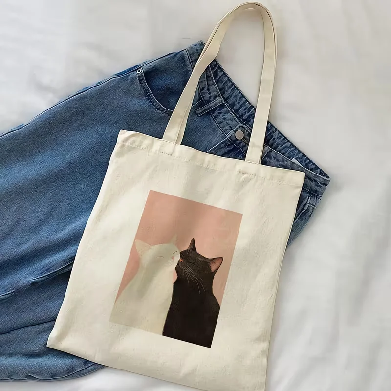 Black & White Cat Kiss Print Canvas Tote Bag, Cute Reusable Grocery Bag, Perfect Gift for Cat & Art Lovers, Daily Use
Black & White Cat Kiss Print Canvas Tote Bag, Cute Reusable Grocery Bag, Perfect Gift for Cat & Art Lovers, Daily Use