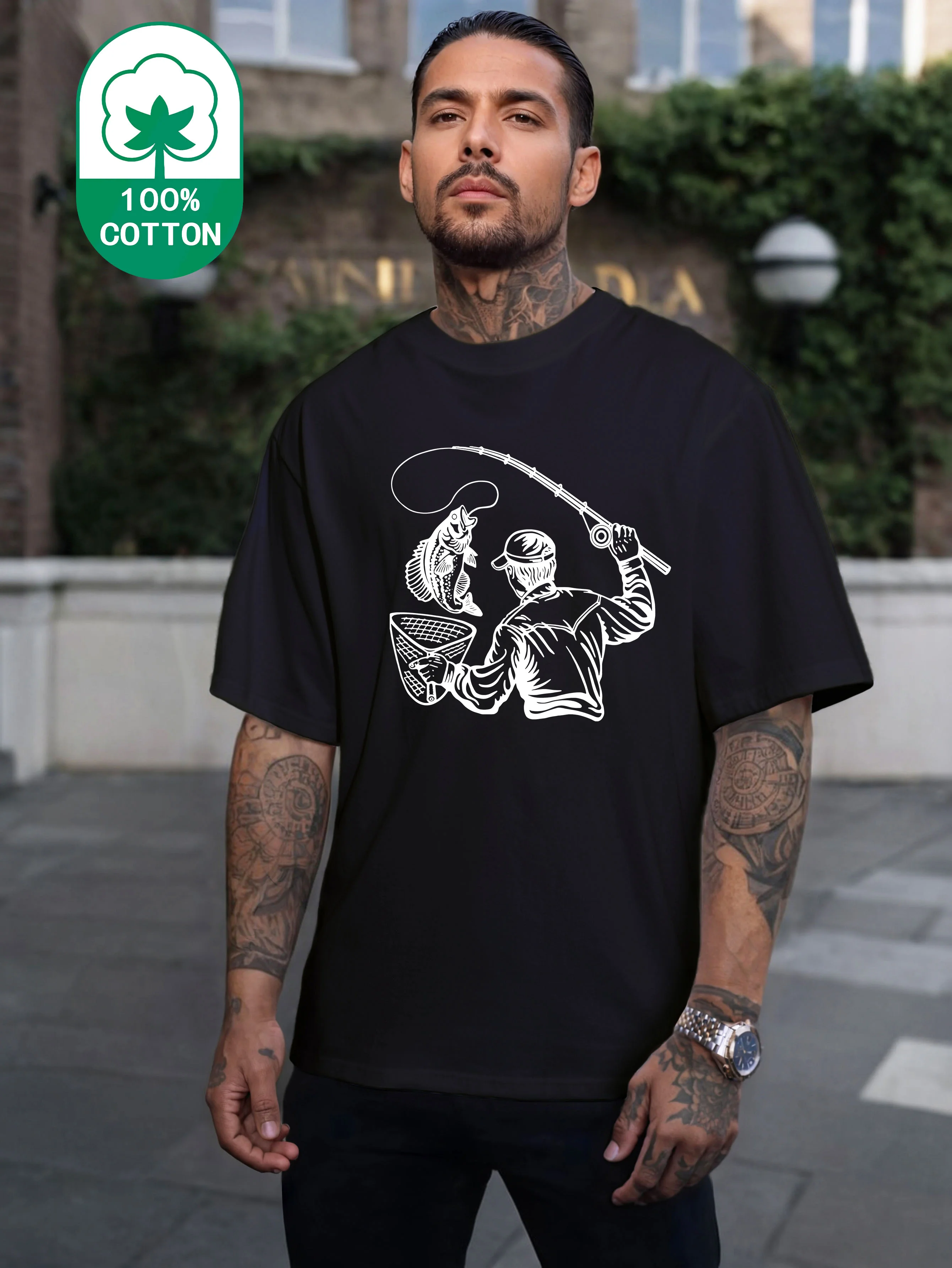 Футболка с графическим принтом для рыбалки, 100% хлопок, трикотажная ткань, стандартный крой, футболка с круглым вырезом и короткими рукавами, легкая стрейч для мужчин - Cas
Футболка с графическим принтом для рыбалки, 100% хлопок, трикотажная ткань, стандартный крой, футболка с круглым вырезом и короткими рукавами, легкая стрейч для мужчин - Cas