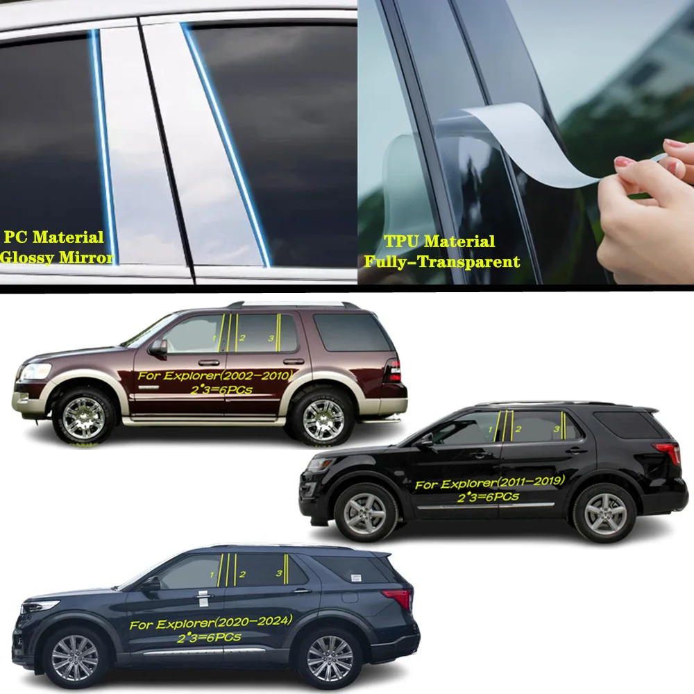 For Ford Explorer 2002-2019 2020-2024 Car TPU/Glossy Mirror Pillar Post Cover Door Trim Window Molding Sticker Accessories
For Ford Explorer 2002-2019 2020-2024 Car TPU/Glossy Mirror Pillar Post Cover Door Trim Window Molding Sticker Accessories