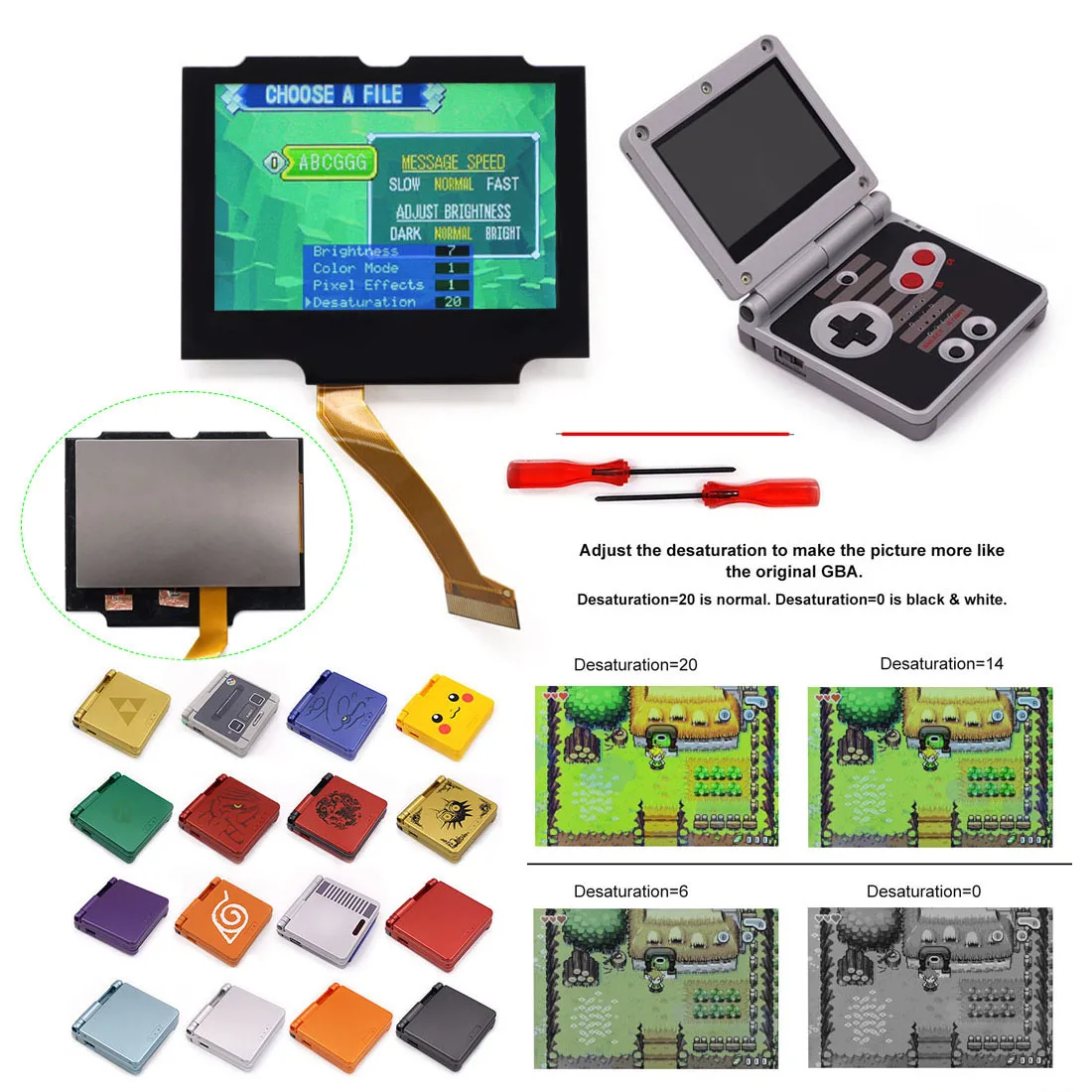Easy Install Laminated V5 IPS GBA SP Backlight Screen Replacement Kit 720x480 Retro Pixel For Game Boy Advance NO NEED CUT Shell
Easy Install Laminated V5 IPS GBA SP Backlight Screen Replacement Kit 720x480 Retro Pixel For Game Boy Advance NO NEED CUT Shell