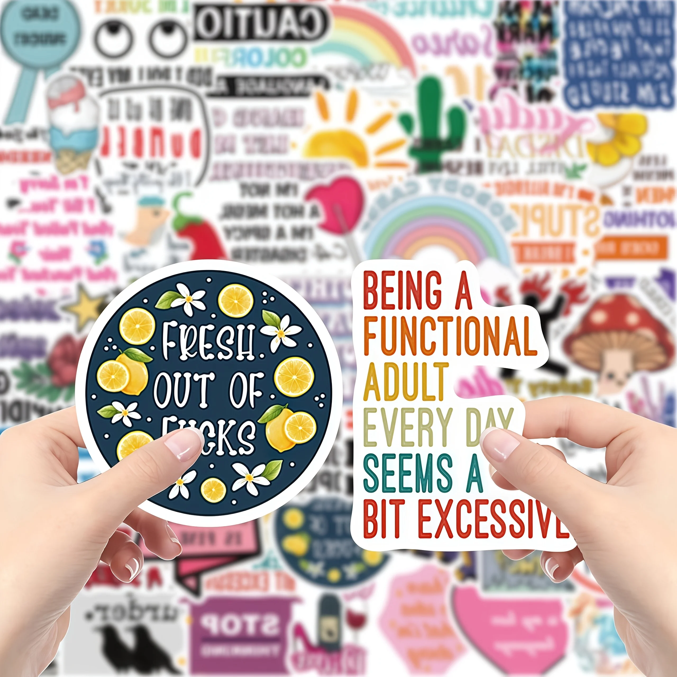 50 piece sticker set with satirical text, humorous graffiti design stickers, suitable for laptops, cars, water bottles - perfect for party gifts, holiday gifts, and scrapbooks, mobile phone accessories - Suitable for rollerblading and cycling
50 piece sticker set with satirical text, humorous graffiti design stickers, suitable for laptops, cars, water bottles - perfect for party gifts, holiday gifts, and scrapbooks, mobile phone accessories - Suitable for rollerblading and cycling