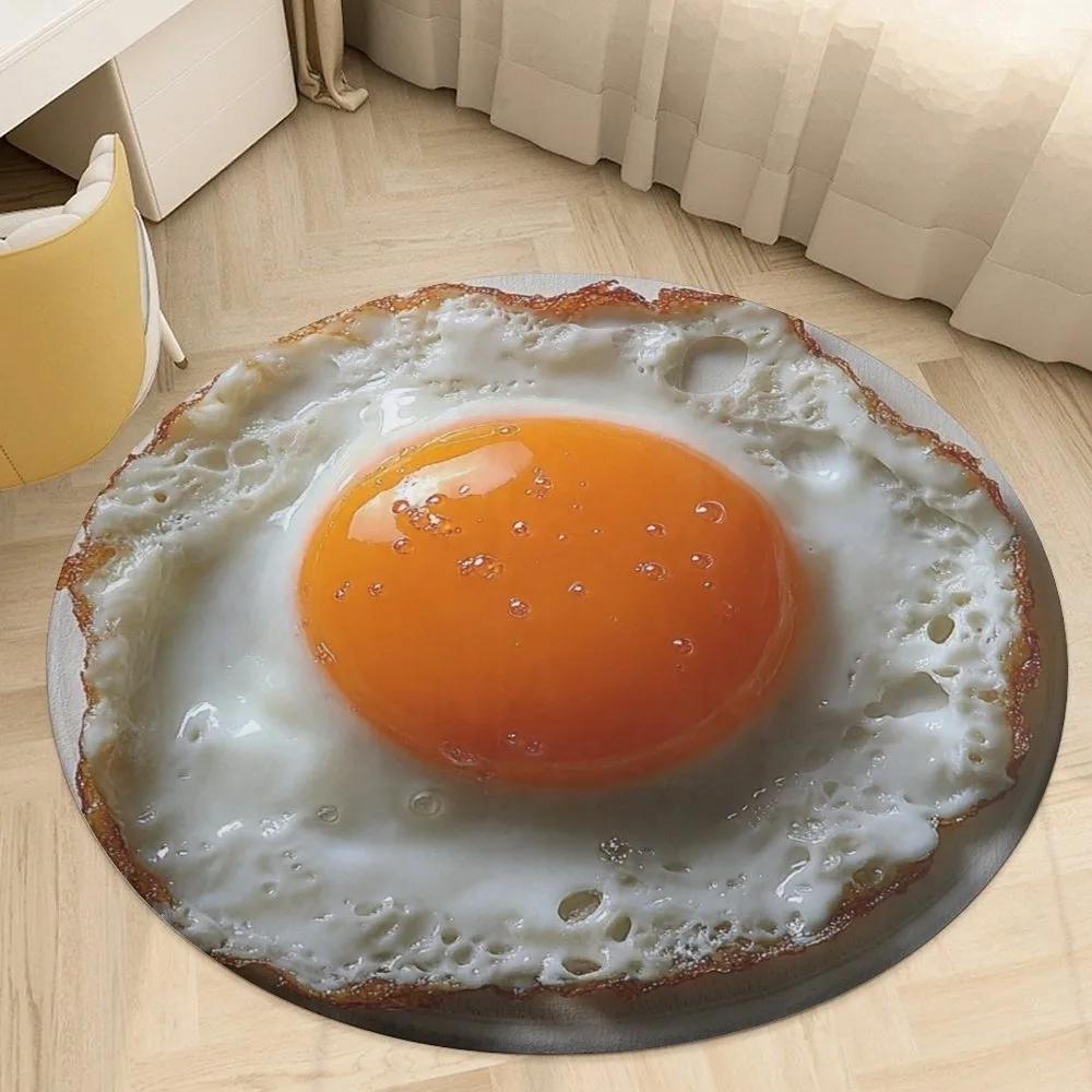 Fried Egg Shape Round Area Rug, Creative Food Pattern Non-Slip Floor Mat, Decorative Carpet for Bedroom Kitchen Home Office
Fried Egg Shape Round Area Rug, Creative Food Pattern Non-Slip Floor Mat, Decorative Carpet for Bedroom Kitchen Home Office