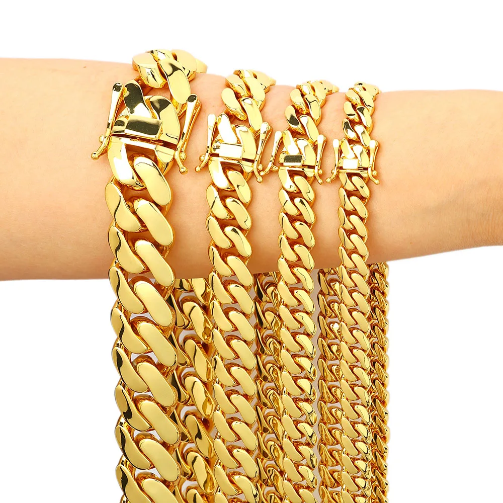 Wholesale 10mm/12mm/15mm/20mm Brass Miami Cuban Link Chains Classic Men Women Curb Chunky Smooth Necklace Hip Hop Jewelry Gift
Wholesale 10mm/12mm/15mm/20mm Brass Miami Cuban Link Chains Classic Men Women Curb Chunky Smooth Necklace Hip Hop Jewelry Gift