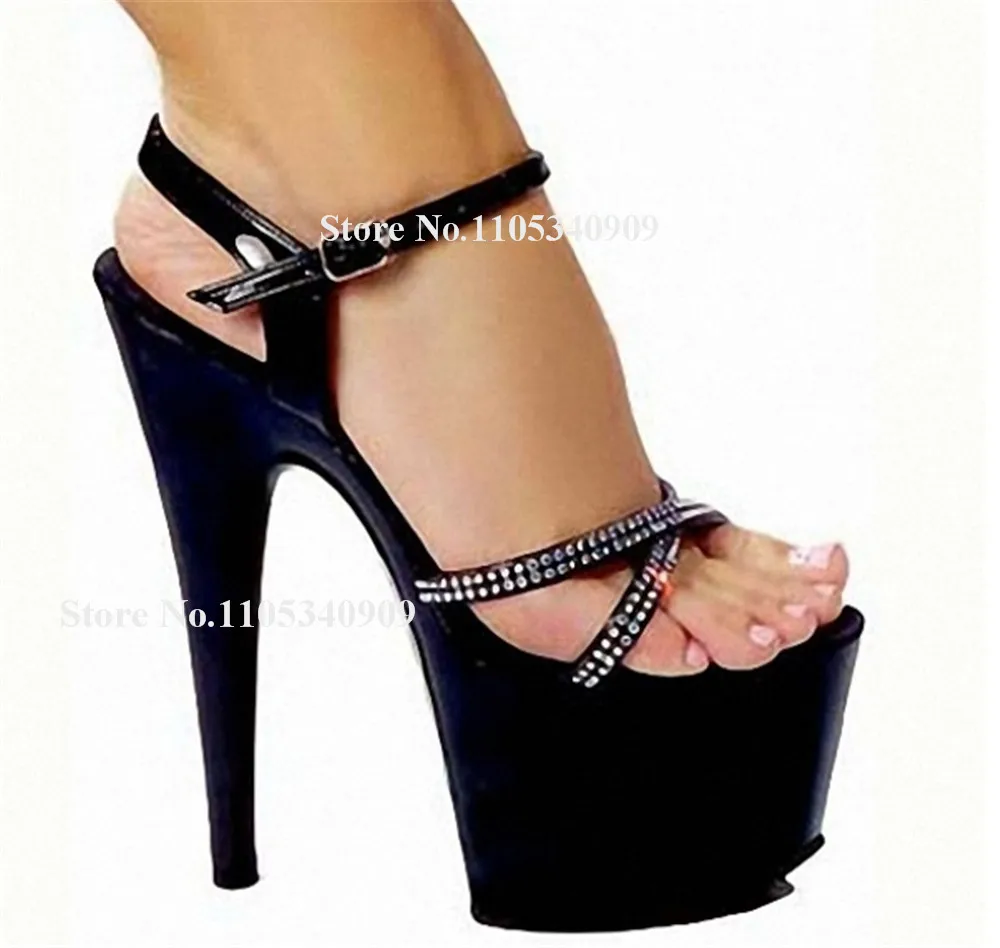 Bondarenko Bling Bling Rhinestones Straps Stiletto Heel Sandals Open Toe Crystals High Platform Thin Heel Dance Shoes
Bondarenko Bling Bling Rhinestones Straps Stiletto Heel Sandals Open Toe Crystals High Platform Thin Heel Dance Shoes