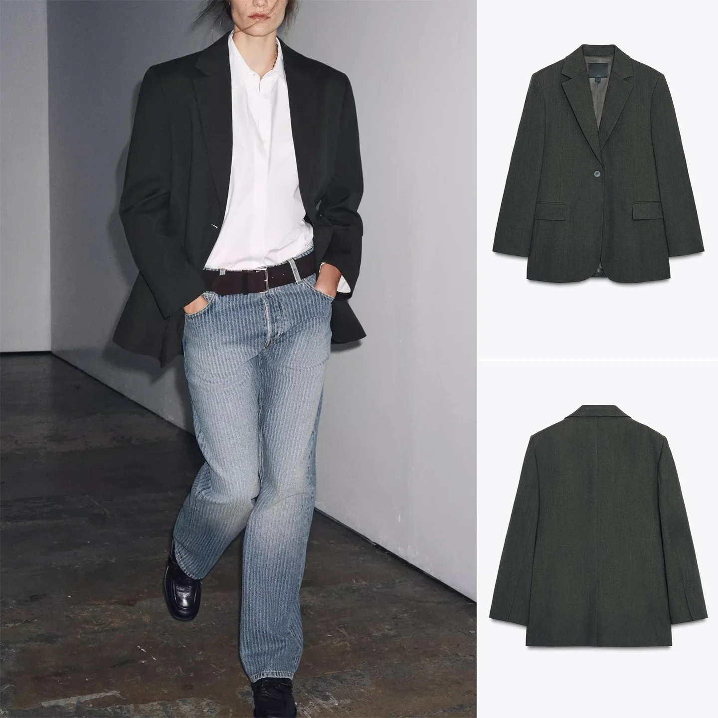 Loose Fit Long Sve Notch Collar Commuter Sle Suit Jaet Women's Casual Polyester Fiber Autumn Faion Outerwear
Loose Fit Long Sve Notch Collar Commuter Sle Suit Jaet Women's Casual Polyester Fiber Autumn Faion Outerwear