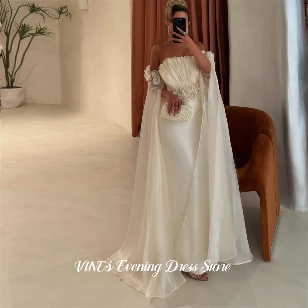 VINES White Prom Dress Off the Shoulder Long Sleeve Celebrity Dresses with 3D Flowers Women's Evening Dress for Gala Customized
VINES White Prom Dress Off the Shoulder Long Sleeve Celebrity Dresses with 3D Flowers Women's Evening Dress for Gala Customized