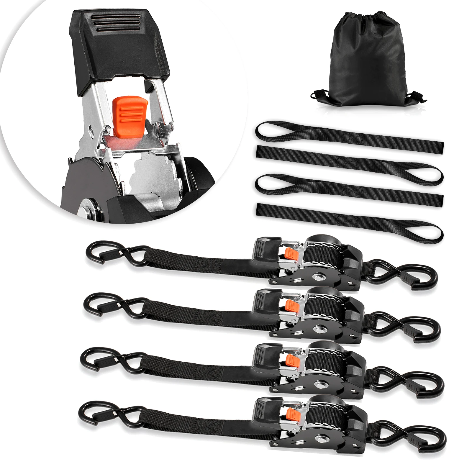 SucceBuy 4 Pack 1in x 6ft Retractable Ratchet Straps Tie Down Straps with S Hooks Tie Down Ratcheting for Moving Trailers
SucceBuy 4 Pack 1in x 6ft Retractable Ratchet Straps Tie Down Straps with S Hooks Tie Down Ratcheting for Moving Trailers