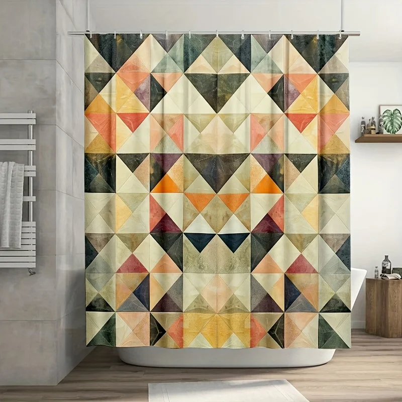 Abstract Geometric Boho Shower Curtain Earth Tone Mosaic Triangles Bathroom Decor Curtain Set 70.8x70.8 Inch Waterproof
Abstract Geometric Boho Shower Curtain Earth Tone Mosaic Triangles Bathroom Decor Curtain Set 70.8x70.8 Inch Waterproof
