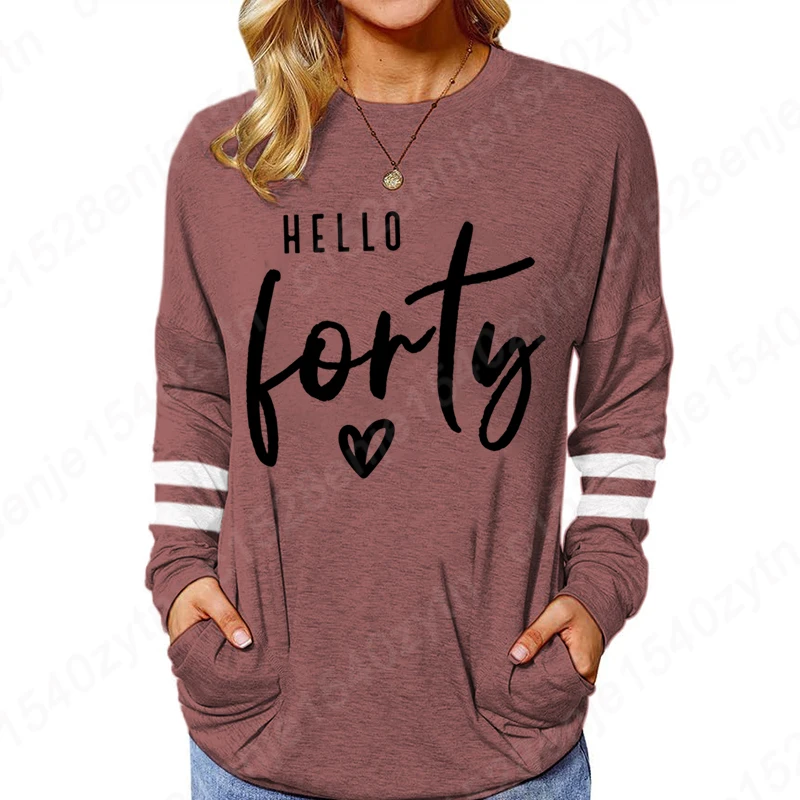 Sweatshirt For Women Birthday Gifts Blouses Hello Forty Graphic Long Sleeve Pullover Retro Birthday Party Autumn And Winter Tops
Sweatshirt For Women Birthday Gifts Blouses Hello Forty Graphic Long Sleeve Pullover Retro Birthday Party Autumn And Winter Tops