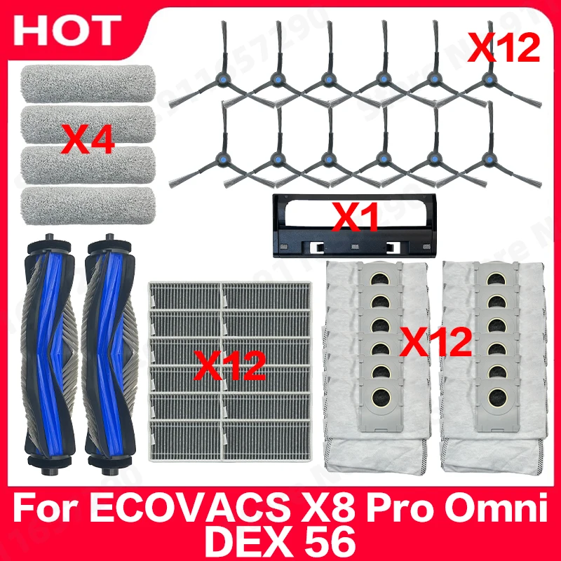 For ECOVACS X8 Pro Omni DEX 56 Spare Parts Main Side Brush Hepa Filter Rag Dust Bag Replacement Accessories
For ECOVACS X8 Pro Omni DEX 56 Spare Parts Main Side Brush Hepa Filter Rag Dust Bag Replacement Accessories