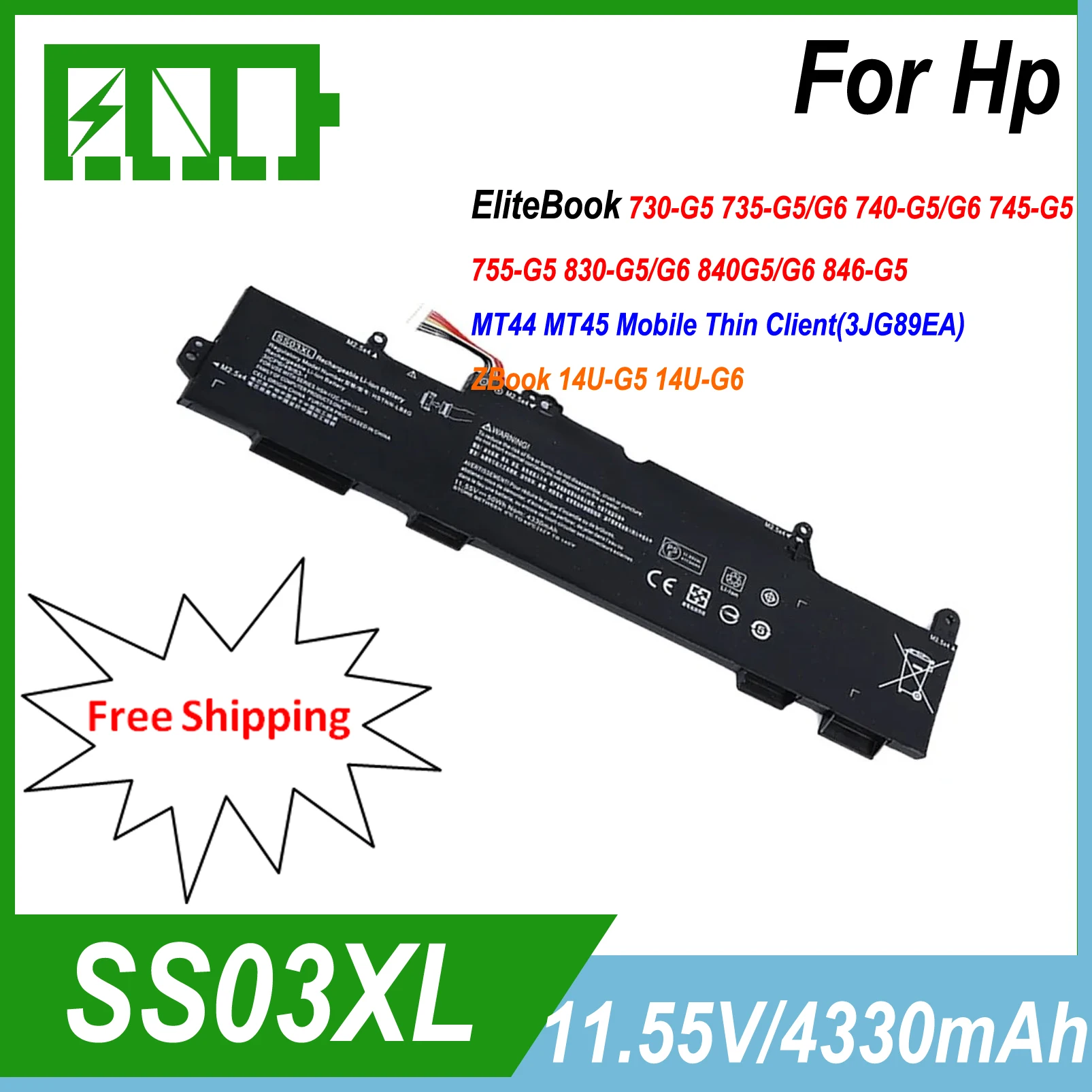 SS03XL Аккумулятор для ноутбука HP EliteBook 730 735 740 745 755 830 840 846 G5 ZBook 14u G5 G6 EliteBook 735 745 830 840 G6
SS03XL Аккумулятор для ноутбука HP EliteBook 730 735 740 745 755 830 840 846 G5 ZBook 14u G5 G6 EliteBook 735 745 830 840 G6