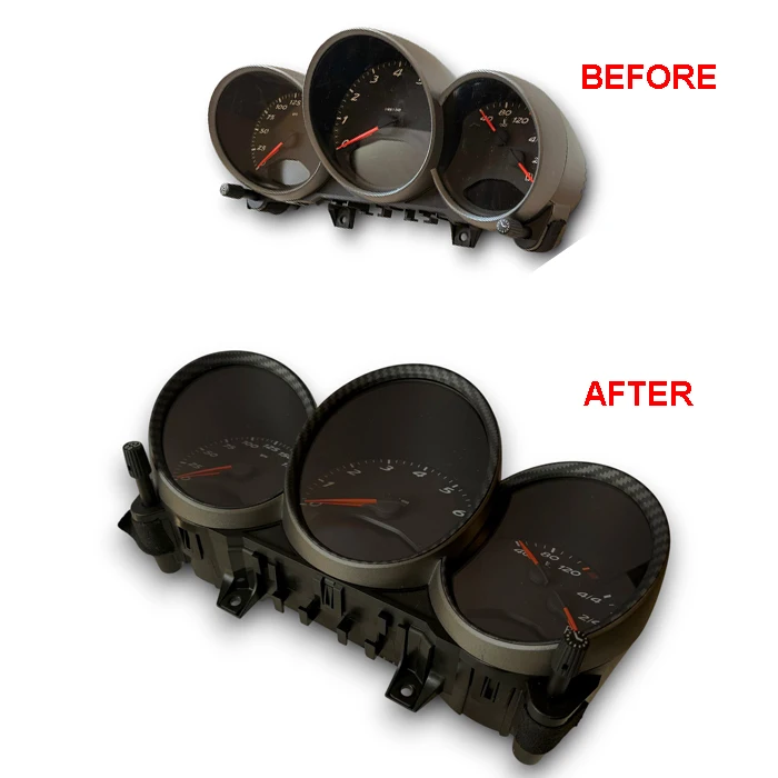 Matt Carbon Fiber Style Dashboard Dial Gauge Rings Bezel Trim for Porsche Cayman Boxster S 987
Matt Carbon Fiber Style Dashboard Dial Gauge Rings Bezel Trim for Porsche Cayman Boxster S 987