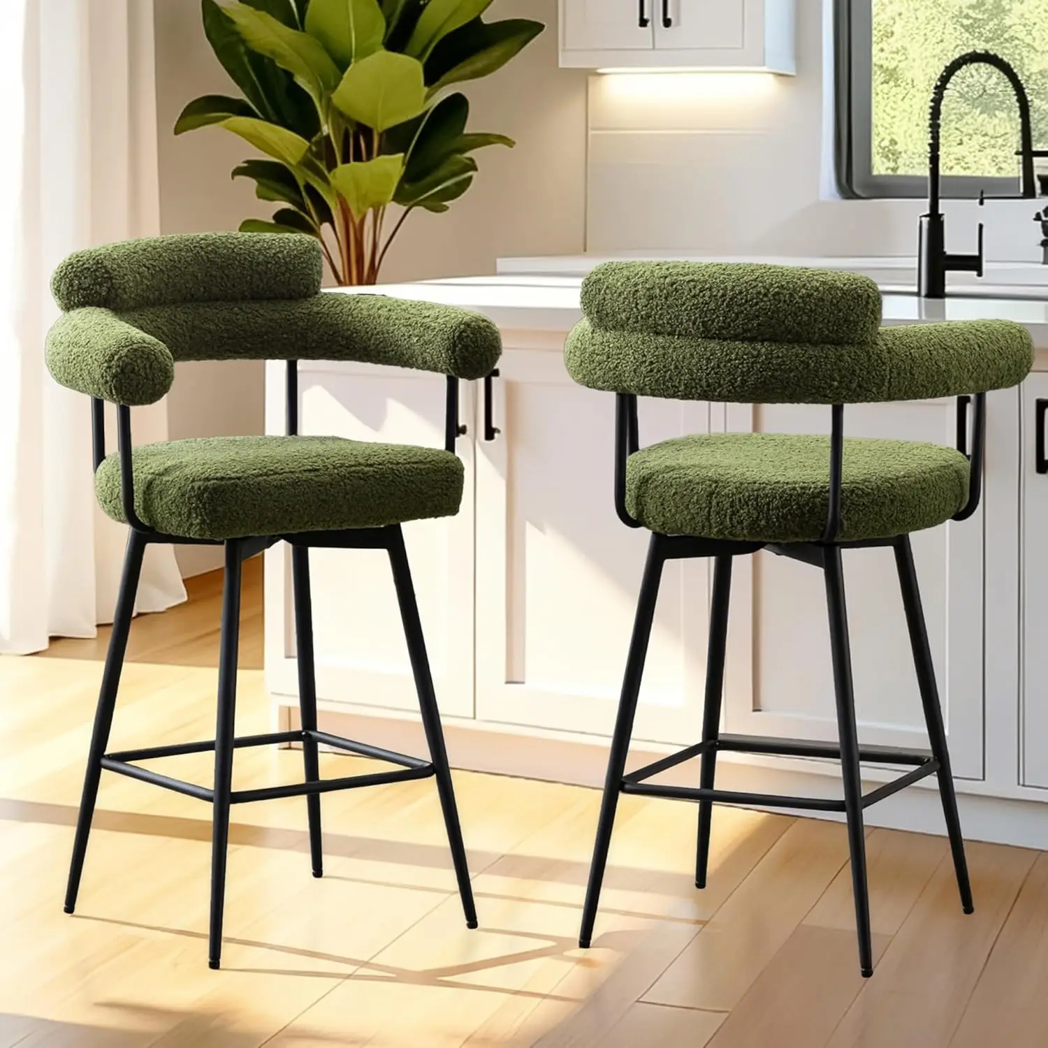 Набор поворотных барных стульев с круглой спинкой, обивка из шерпа, металлические ножки, кухонный остров, домашний паб, 26 дюймов, по индивидуальному заказу
Набор поворотных барных стульев с круглой спинкой, обивка из шерпа, металлические ножки, кухонный остров, домашний паб, 26 дюймов, по индивидуальному заказу