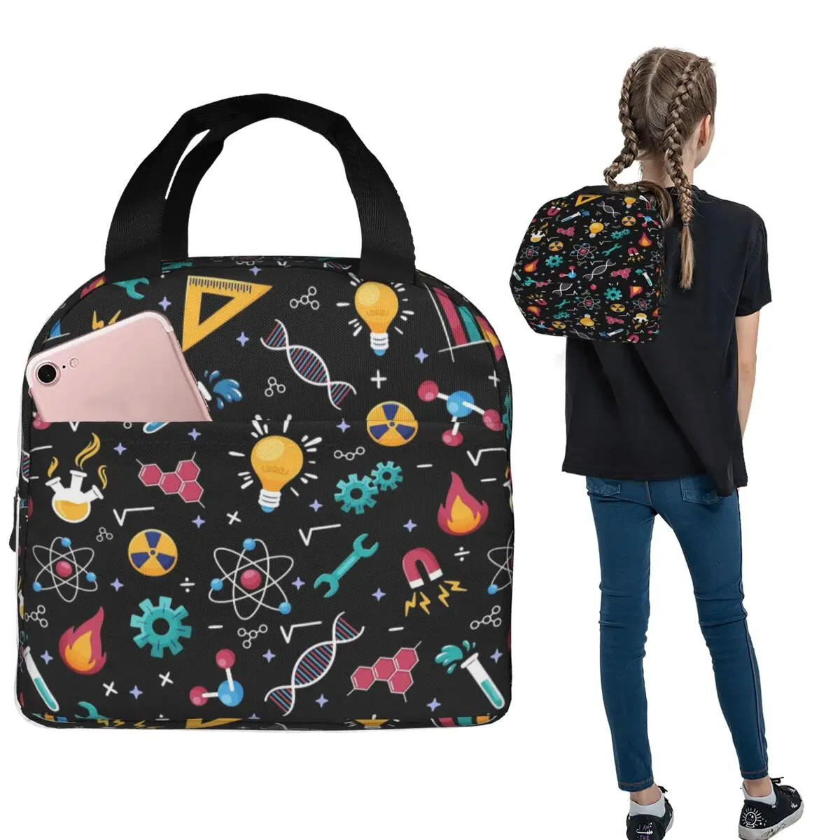 STEM Icons Pattern Science Engineering Insulated Lunch Bag for Women Kids Leakproof Food Boxes Thermal Lunch Box Tote
STEM Icons Pattern Science Engineering Insulated Lunch Bag for Women Kids Leakproof Food Boxes Thermal Lunch Box Tote