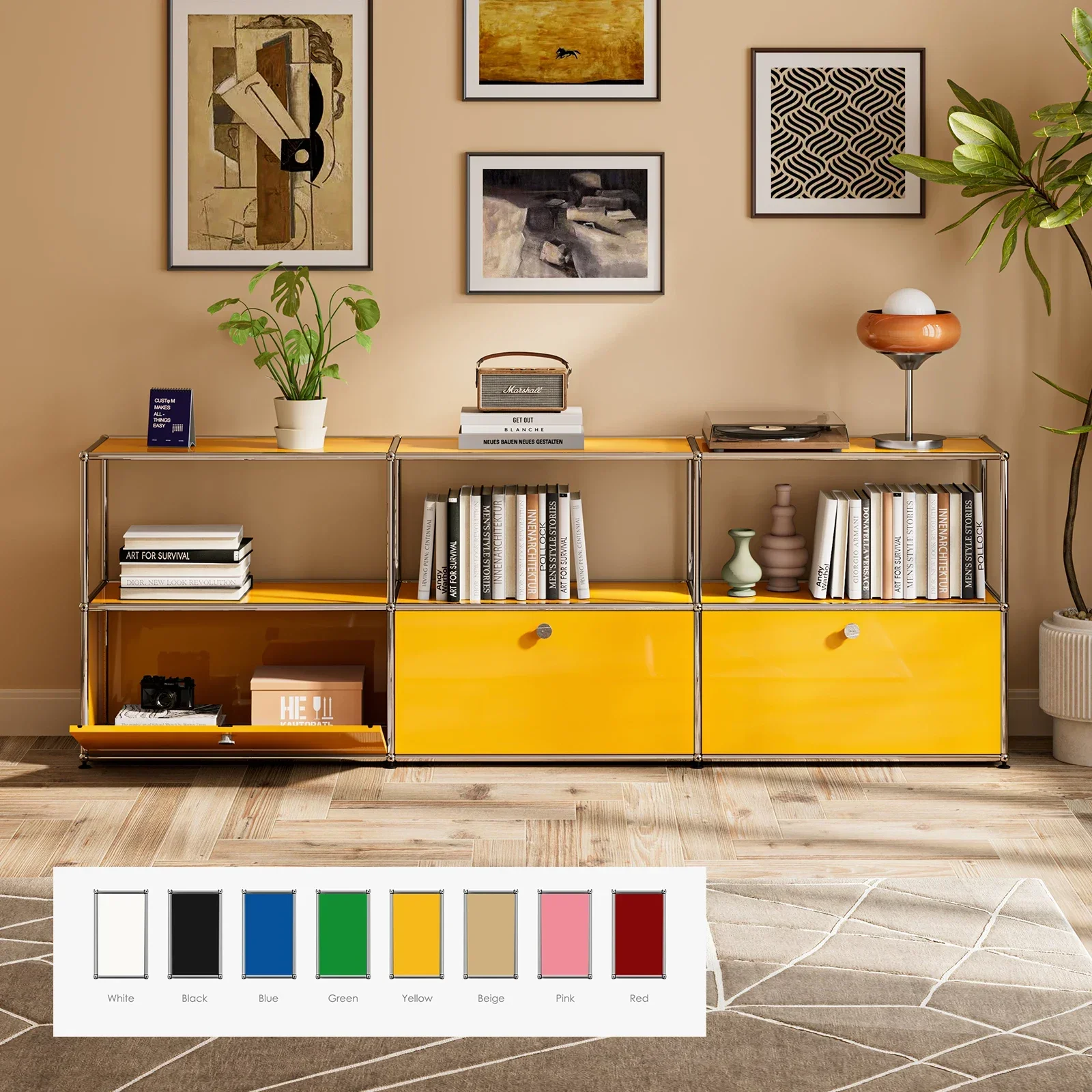 Storage Cabinet Sideboard Haller Cabinet Storage Shelf Modular Furniture Stainless Steel Metal Board Living Room Cabinet-No Keys
Storage Cabinet Sideboard Haller Cabinet Storage Shelf Modular Furniture Stainless Steel Metal Board Living Room Cabinet-No Keys