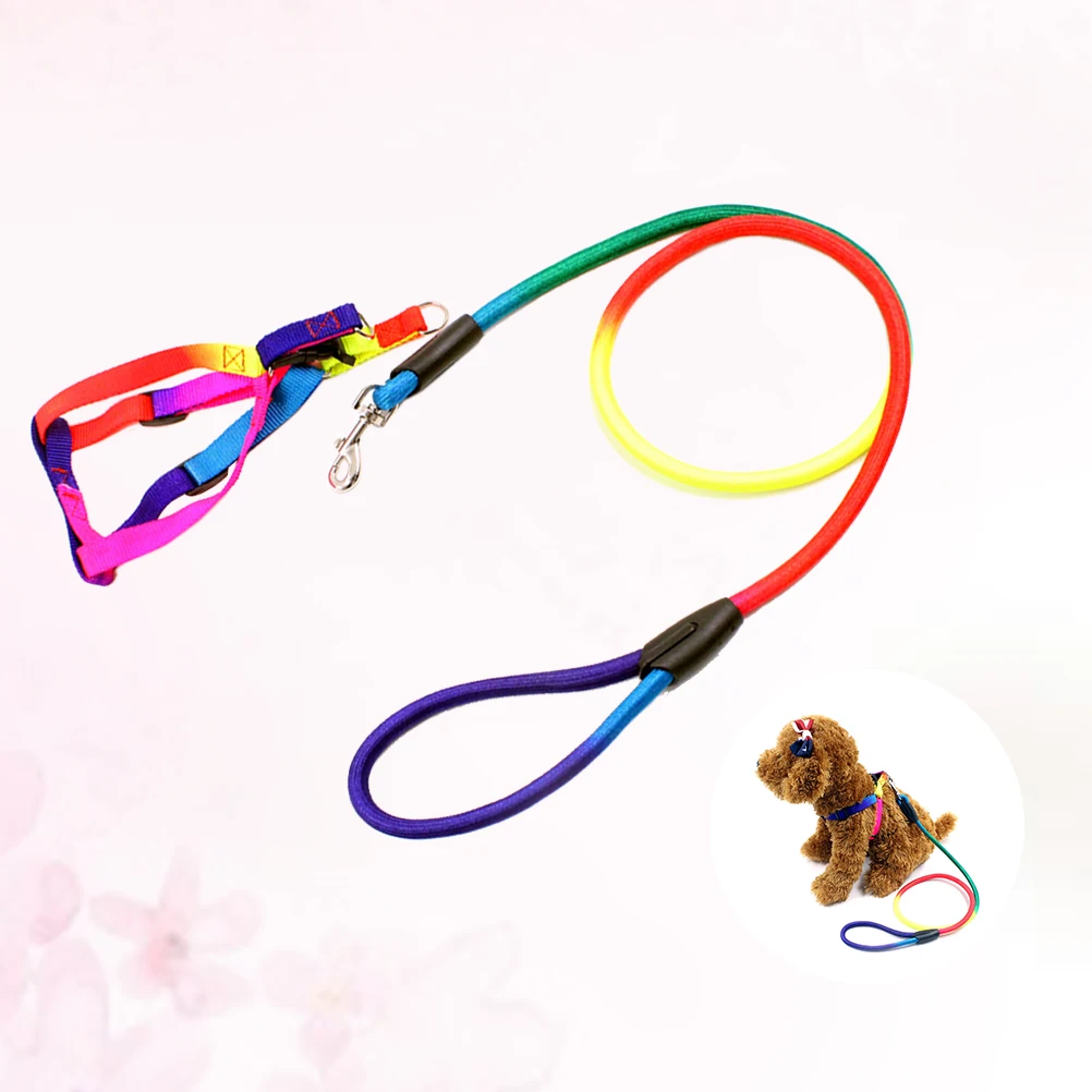 Rainbow Color Dogs Collar Lead Adjustable Harness Pet Traction Rope Dog Supplies For Puppies And Kittens
Rainbow Color Dogs Collar Lead Adjustable Harness Pet Traction Rope Dog Supplies For Puppies And Kittens