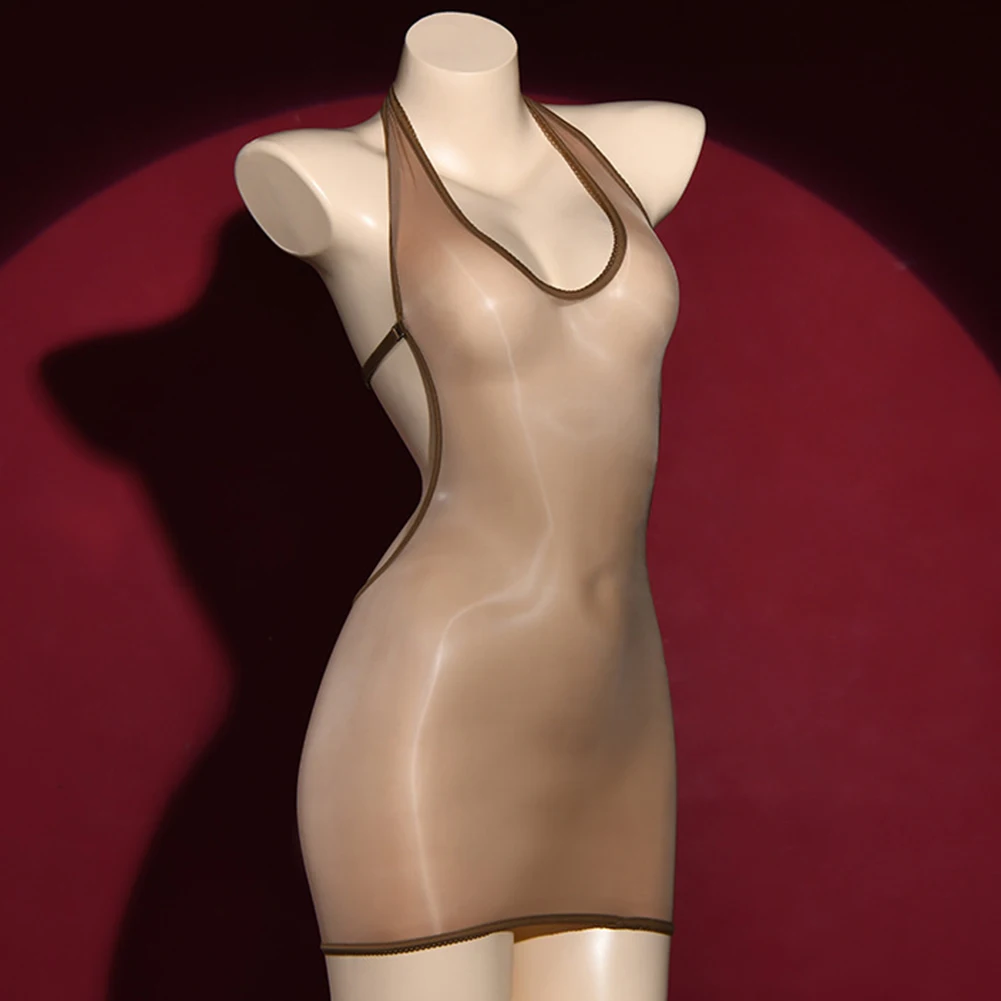 Women Sexy Low Cut Backless Bodycon Dress Oil Glossy See Through Nightdress High Elastic Tight Lingerie Seductive Clubwear
Women Sexy Low Cut Backless Bodycon Dress Oil Glossy See Through Nightdress High Elastic Tight Lingerie Seductive Clubwear