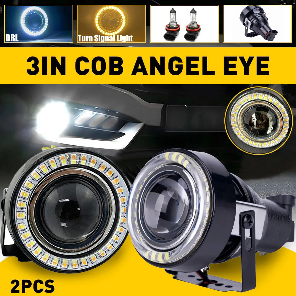 2x 3" inch Round LED Projector Fog Lights Angel Eyes Halo DRL Turn Signal Lights
2x 3" inch Round LED Projector Fog Lights Angel Eyes Halo DRL Turn Signal Lights
