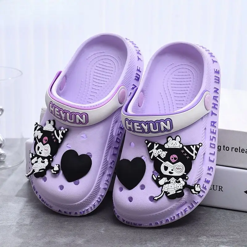 Сандалии Sanrio Kuromi детские Нескользящие, аниме шлепанцы, удобная домашняя обувь для отдыха, милые Мультяшные шлепанцы, подарок для девочек
Сандалии Sanrio Kuromi детские Нескользящие, аниме шлепанцы, удобная домашняя обувь для отдыха, милые Мультяшные шлепанцы, подарок для девочек