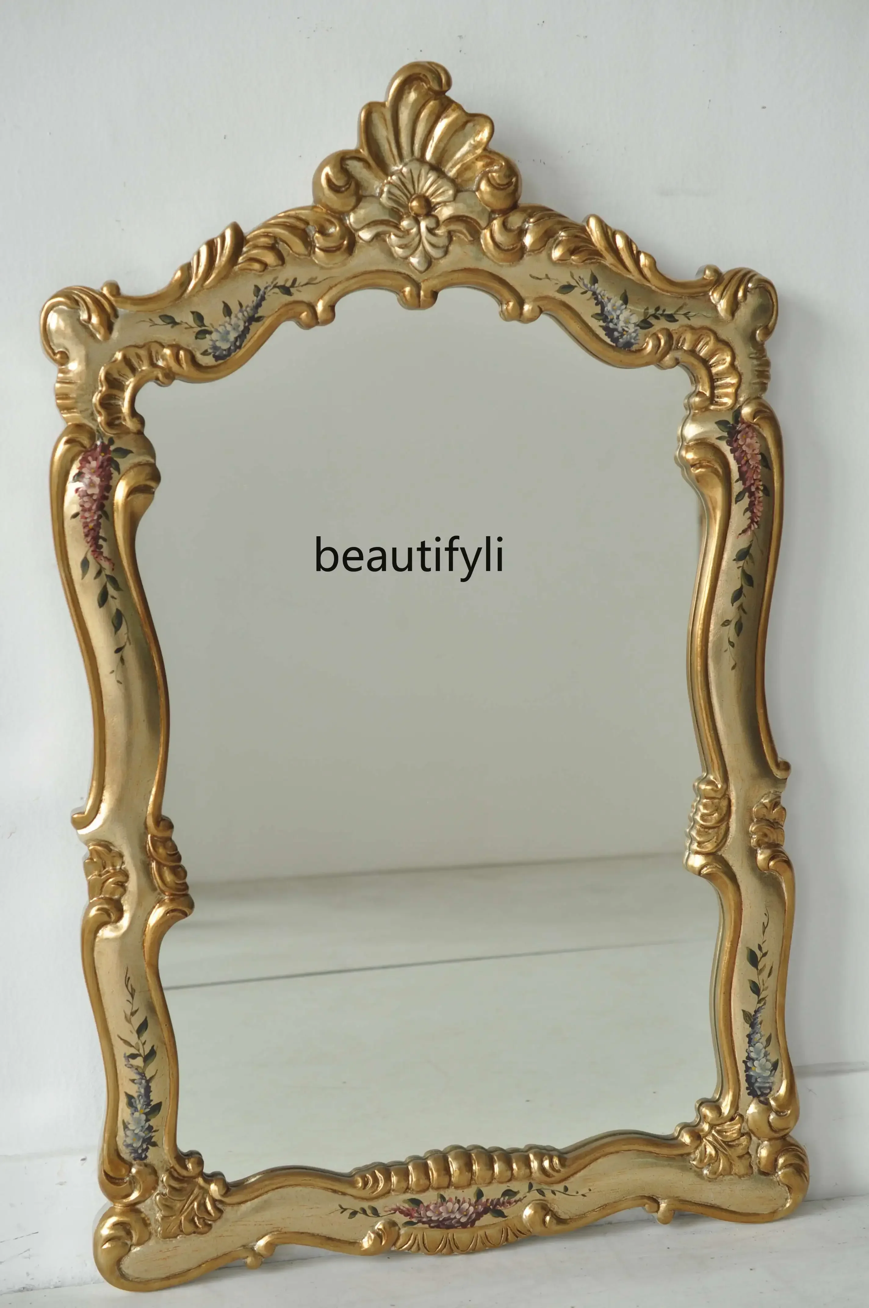 YH03 French hand-painted wooden carved makeup mirror, luxurious multi-layer hand-painted turquoise foyer bedroom decorative mi
YH03 French hand-painted wooden carved makeup mirror, luxurious multi-layer hand-painted turquoise foyer bedroom decorative mi