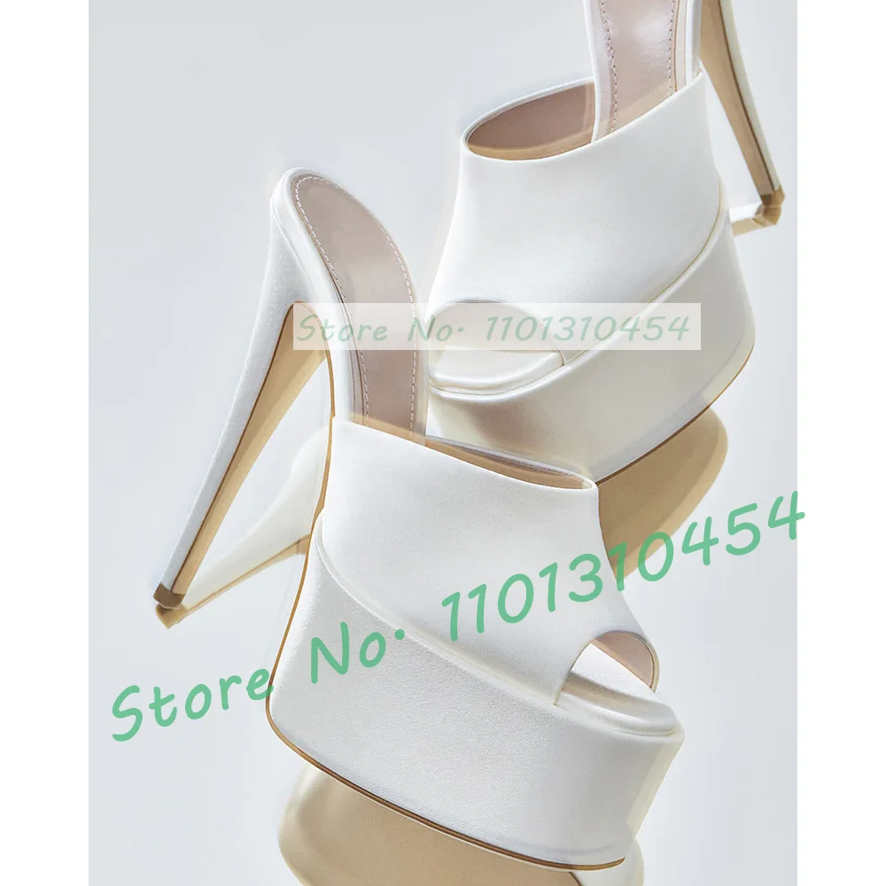 Satin Platform Mules Summer Women Elegant White Peep Toe Stylish Thin High Heels Shoes Sweet Girl's Casual Solid Denim Slippers
Satin Platform Mules Summer Women Elegant White Peep Toe Stylish Thin High Heels Shoes Sweet Girl's Casual Solid Denim Slippers