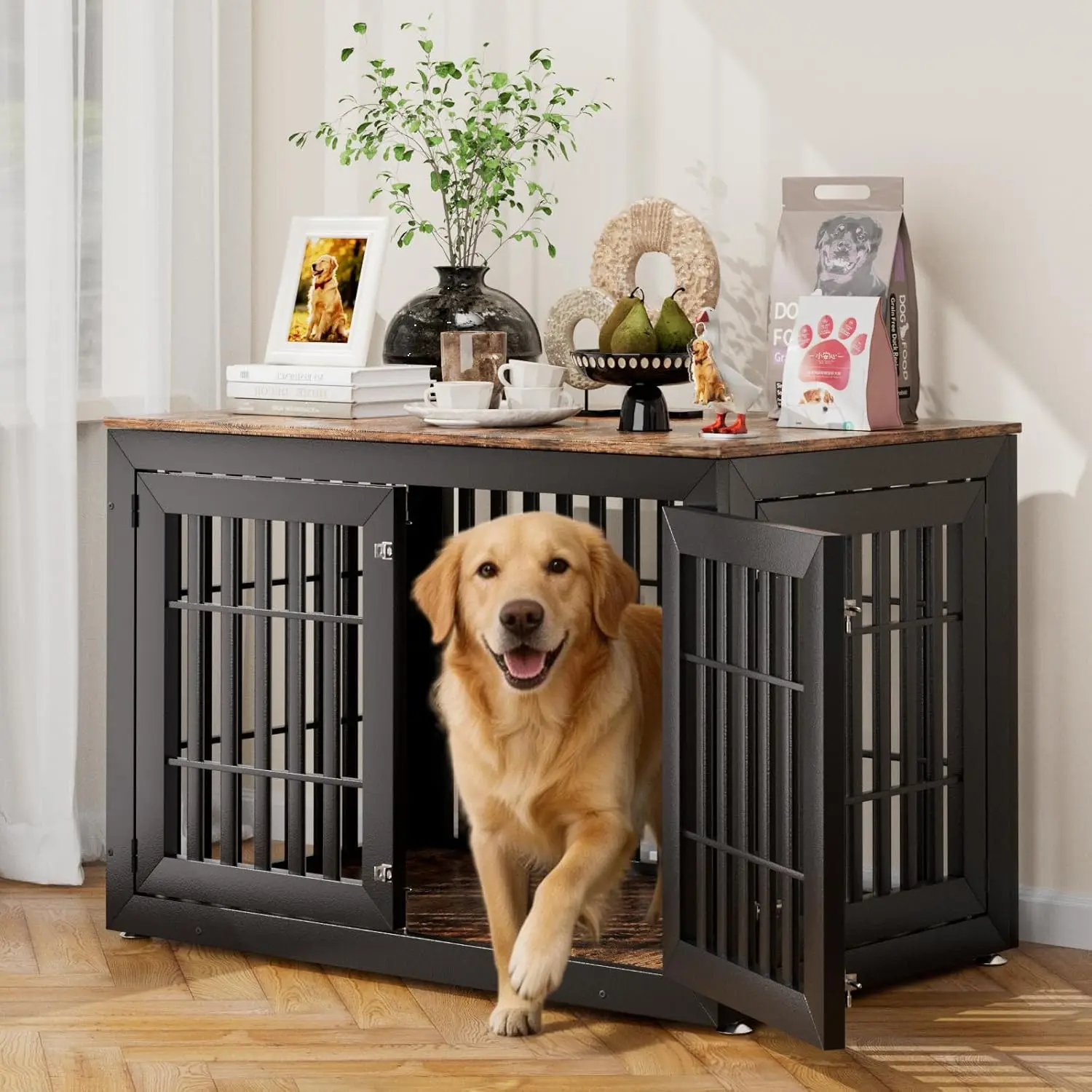 48" Heavy-Duty Dog Crate Furniture for Large Dogs, XXL Wooden Dog Cage Kennel Indoor Furniture, Decorative Pet House End
48" Heavy-Duty Dog Crate Furniture for Large Dogs, XXL Wooden Dog Cage Kennel Indoor Furniture, Decorative Pet House End
