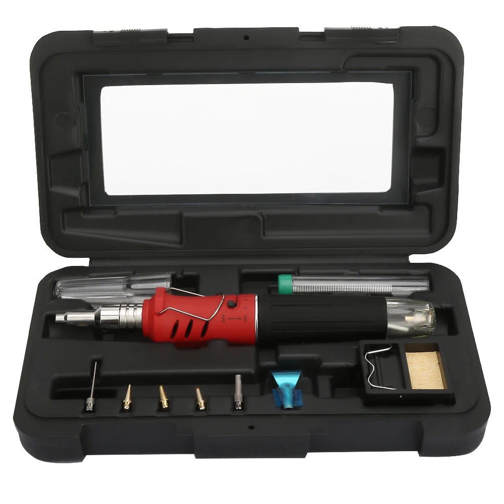 10PCS Iron Solder Welding Torch Kit Automatic Ignition Function Box Design Easy To Carry Multifunction Butane Gas Soldering Tool
10PCS Iron Solder Welding Torch Kit Automatic Ignition Function Box Design Easy To Carry Multifunction Butane Gas Soldering Tool