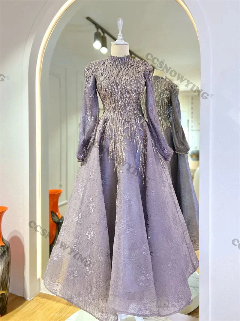 Long Sleeve Muslim Hijab Evening Dress Islamic Lace Appliques Beaded Formal Party Gowns Arabic Dubai Women Robes De Soirée
Long Sleeve Muslim Hijab Evening Dress Islamic Lace Appliques Beaded Formal Party Gowns Arabic Dubai Women Robes De Soirée