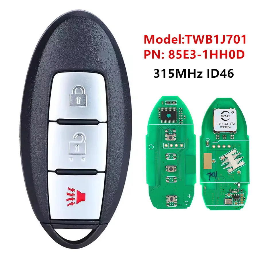 Сменный смарт-брелок KEYECU с 3 кнопками, 315 МГц ID46 для Nissan Micra K13 Tiida March K13 Leaf 2012-2016 TWB1J701
Сменный смарт-брелок KEYECU с 3 кнопками, 315 МГц ID46 для Nissan Micra K13 Tiida March K13 Leaf 2012-2016 TWB1J701