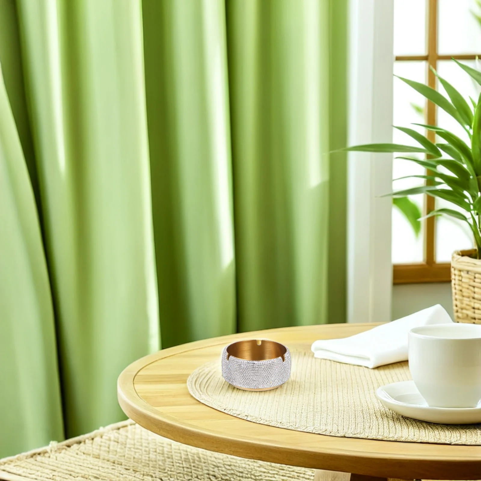 Stainless Steel Ashtray Bling Rhinestones Round Windproof For Home Office Indoor Outdoor Use Cigarette Smoking Tray
Stainless Steel Ashtray Bling Rhinestones Round Windproof For Home Office Indoor Outdoor Use Cigarette Smoking Tray