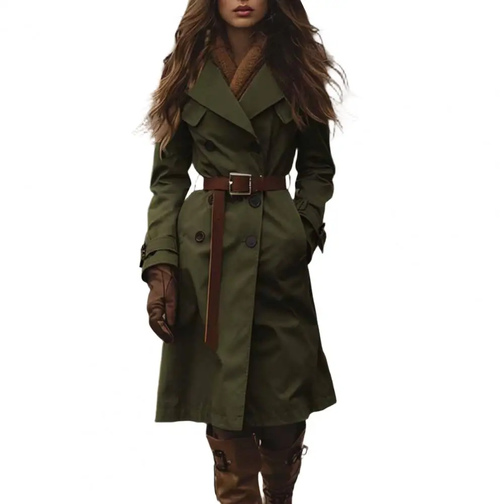 Women Trench Coat Double Breasted Notch Lapel Classic Fall Overcoat Slim Fit Midi Length Long Sleeve Peacoat
Women Trench Coat Double Breasted Notch Lapel Classic Fall Overcoat Slim Fit Midi Length Long Sleeve Peacoat