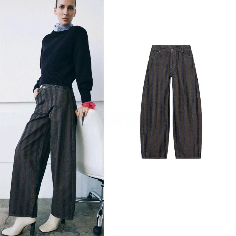 Spring 2026 New Women's Casual Style Zipper Stripe Long Mid-Waist Barrel-Shaped Jeans Polyester Fiber Natural Waist Button
Spring 2026 New Women's Casual Style Zipper Stripe Long Mid-Waist Barrel-Shaped Jeans Polyester Fiber Natural Waist Button