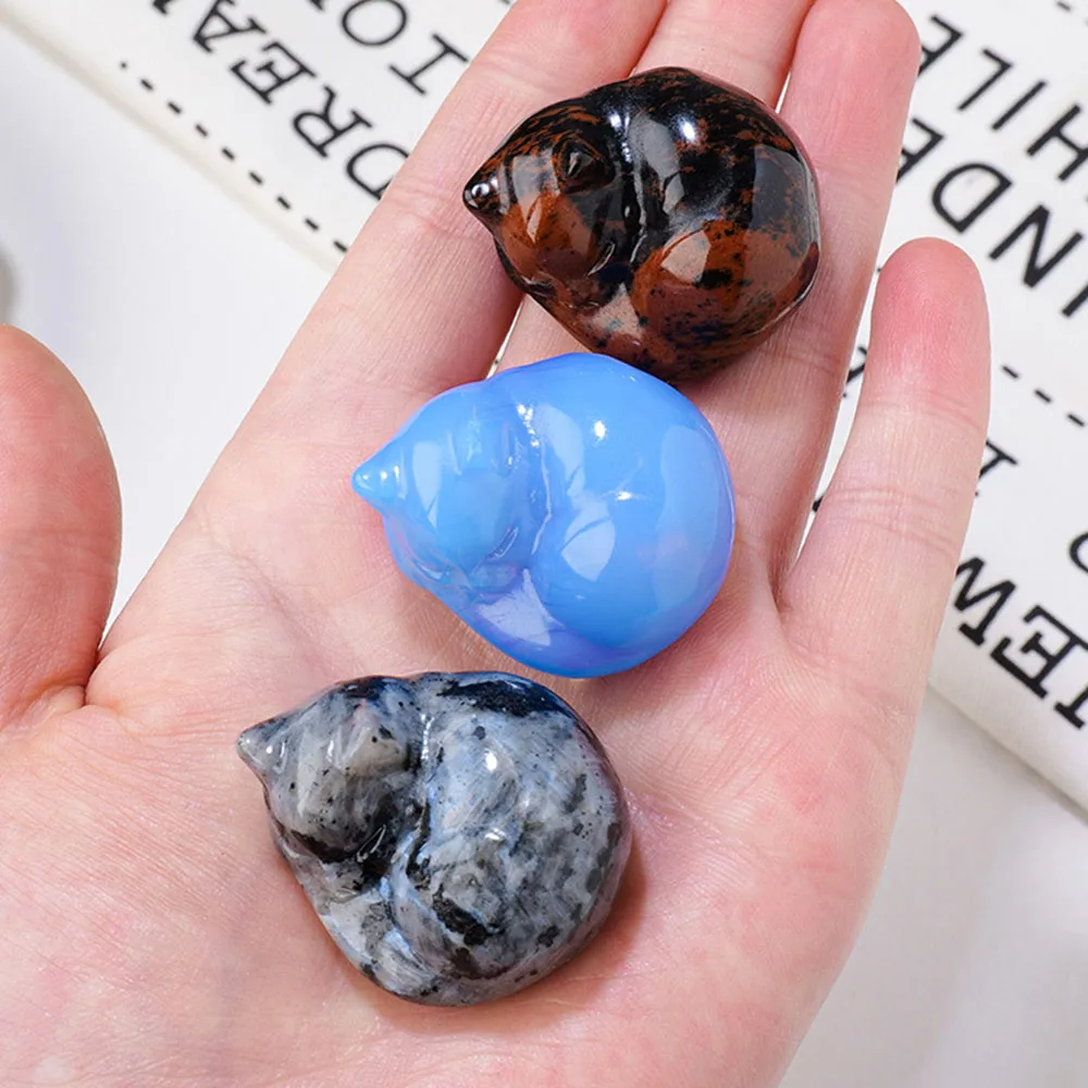 1.2" Mini Sleeping Cat Various Natural Crystal Energy Stones Carved Cats Rose Quartz Jade Kitten Figurine Chakra Home Decor
1.2" Mini Sleeping Cat Various Natural Crystal Energy Stones Carved Cats Rose Quartz Jade Kitten Figurine Chakra Home Decor