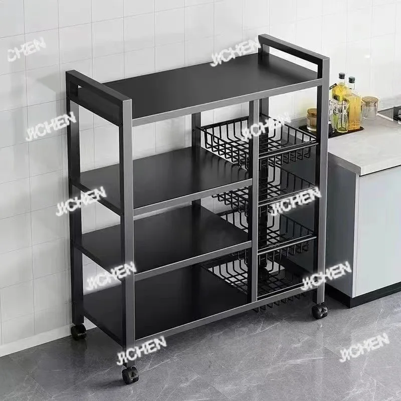 Shelf Vegetable Fruit Snack Storage Rack Living Room Wrought Iron Shelf Bedroom Light Luxury Storage Rack