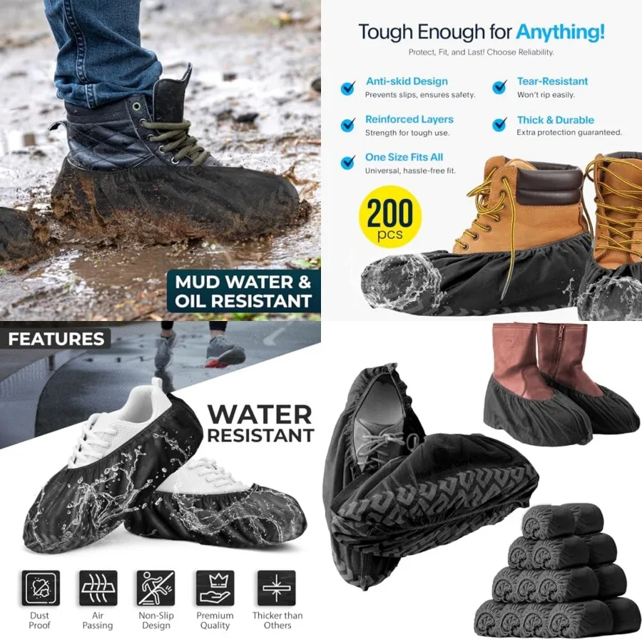 Premium Boot and Shoe Covers Disposable Booties - - Durable, Non-Slip, Non-Toxic, Water Resistant, Recyclable Protectors for In
Premium Boot and Shoe Covers Disposable Booties - - Durable, Non-Slip, Non-Toxic, Water Resistant, Recyclable Protectors for In