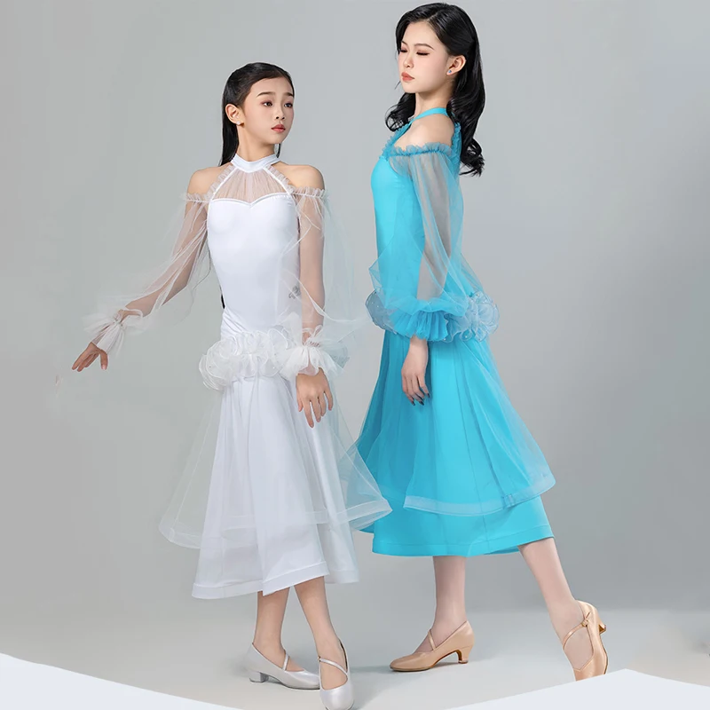 2024 Modern Dance Performance Costumes For Girls Mesh Sleeved Swing Skirts Suit Chacha Rumba Tango Dress Kids Ballroom Clothes
2024 Modern Dance Performance Costumes For Girls Mesh Sleeved Swing Skirts Suit Chacha Rumba Tango Dress Kids Ballroom Clothes