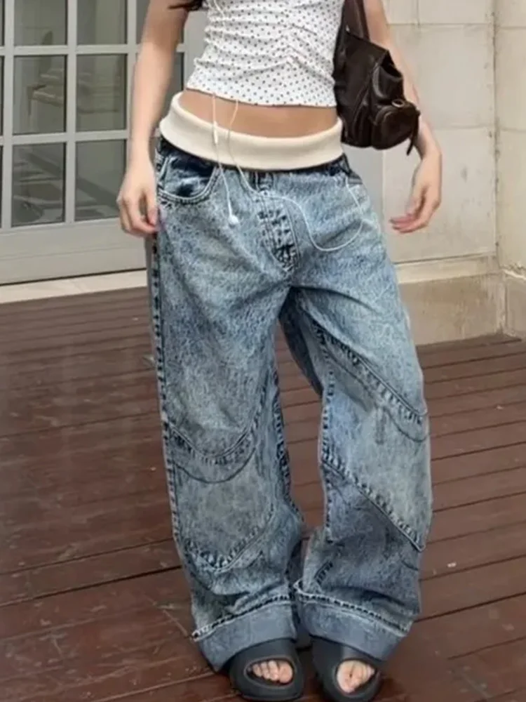 Retro American Spicy Girl Loose Fit Jeans Women Summer Lazy Slouchy Waist Design Thread Jeans High Waist Straight Leg Jeans
Retro American Spicy Girl Loose Fit Jeans Women Summer Lazy Slouchy Waist Design Thread Jeans High Waist Straight Leg Jeans