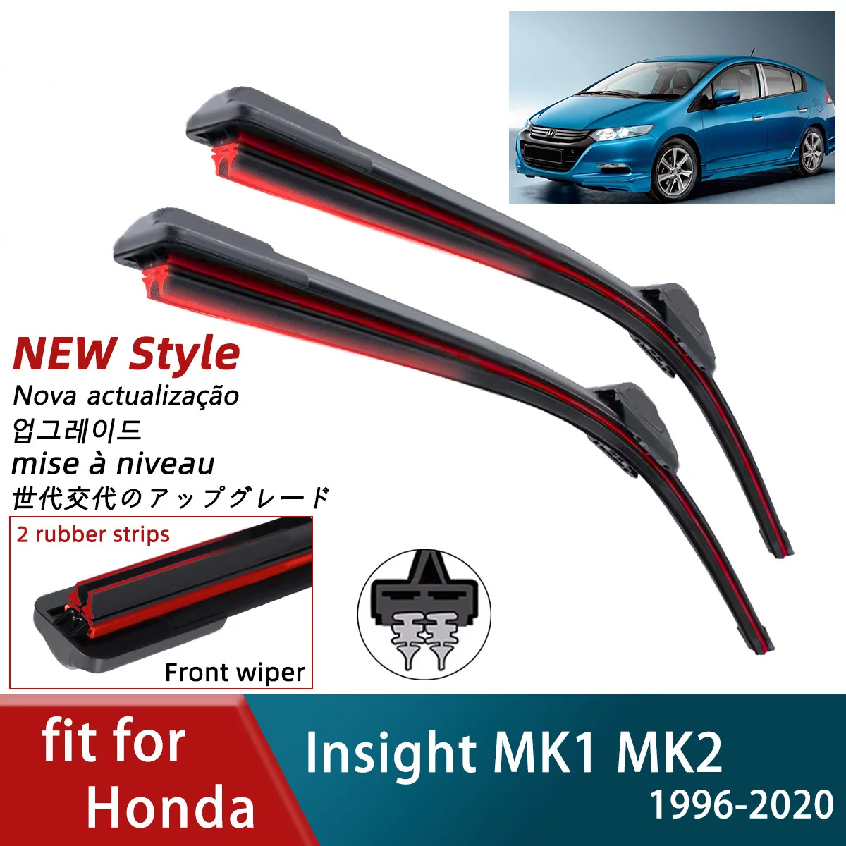 Double Rubber Car Wipers for Honda Insight MK1 Front Blade Brushes Wear Parts Cutter Automobiles Accessorie Windscreen Wiper
Double Rubber Car Wipers for Honda Insight MK1 Front Blade Brushes Wear Parts Cutter Automobiles Accessorie Windscreen Wiper